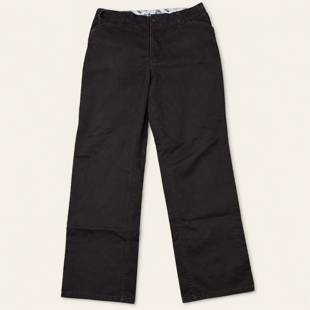 Vintage Ben Davis Mens Brown Work Pants Straight Leg Twill Trousers Size 35x32.5
